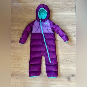 The North Face Purple and Teal Snowsuit